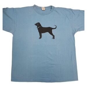 Vintage The Black Dog T Shirt XXL Blue Marthas Vineyard 2001 Graphic Dog Print